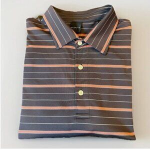 Dunning Golf Mens Signature D Jersey Performance Striped Polo Shirt Men’s Size L